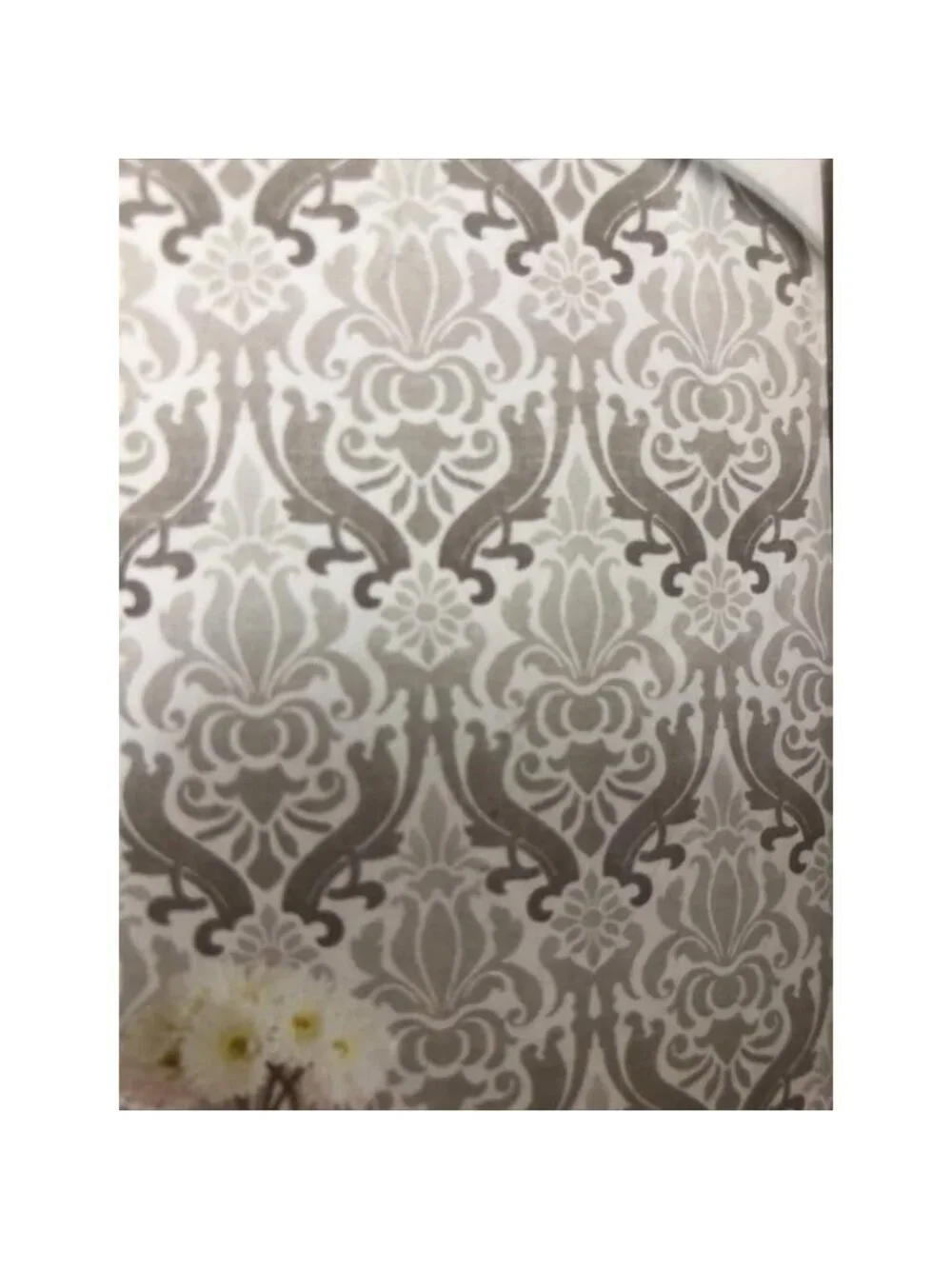 NUWALLPAPER Grey Nouveau Damask Peel And Stick Wallpaper Roll 20.5”x18ft